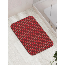 Hearts and Leafy Branches Bath Mat