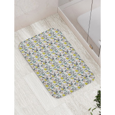 Birds and Abstract Plants Bath Mat