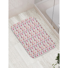 Folkloric Tulips and Florets Bath Mat