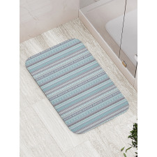 Dot Rhomb and Heart Lines Bath Mat