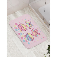 Couples Cupcakes Romantic Bath Mat