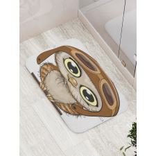 Pilot Hat Big Eyes Comic Bath Mat