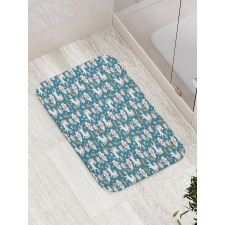 Rainbow Pony Floral Art Bath Mat