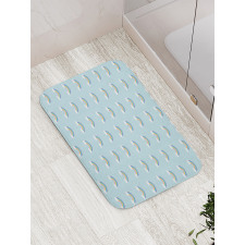 Simplistic Nursery Clouds Bath Mat