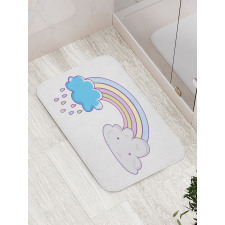 Raining Clouds Cartoon Art Bath Mat