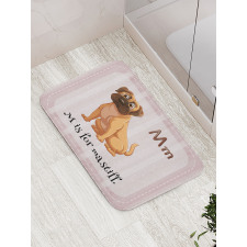 Cartoon English Mastiff Bath Mat