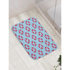 Lifebuoys in Ocean Bath Mat