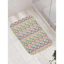 Doodle Peonies Berries Leaves Bath Mat