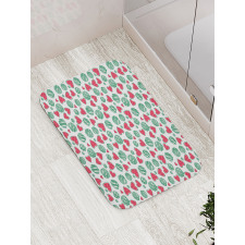 Watermelon Fruit Heart Slices Bath Mat