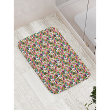 Tender Flowers Pattern Bath Mat