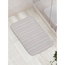 Simple Bicolour Flowers Leaf Bath Mat