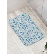 Modern Roses on Polka Dots Bath Mat