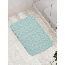 Round Flora with Leaves Bath Mat