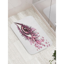 Fairy Woman Eyelashes Bath Mat