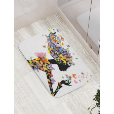 Flowers with Butterfly Bath Mat