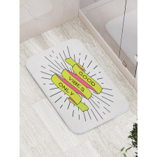 Positive Words Rays Bath Mat