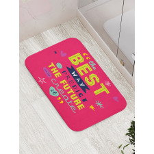 Motivational Typography Bath Mat