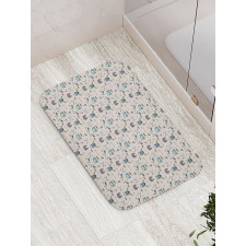 Childish Reindeer Heads Art Bath Mat