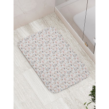 Rabbits with Flowers Bath Mat