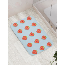 Symmetric Halved Strawberry Bath Mat