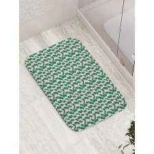 Tropic Forest Leaf Motif Bath Mat