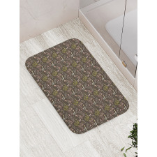 Forest Foliage Blossoming Bath Mat