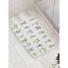 Educational Herbs Design Bath Mat