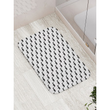 Monotone Animal Silhouettes Bath Mat