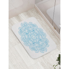 Monotone Floral Round Bath Mat