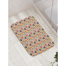 Cartoon Style Monsters Bath Mat