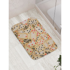 Old Vintage Playing Card Bath Mat