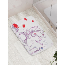 Doodle Romantic Paris Bath Mat