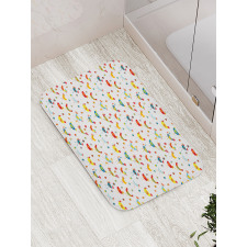 Colorful Chickens and Eggs Bath Mat