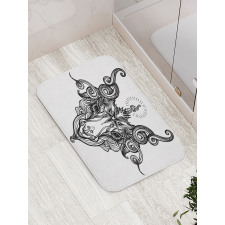 Satanic Goat Head Sketch Bath Mat
