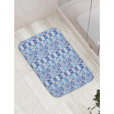 Floral Motif Squares Bath Mat