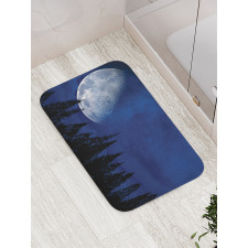 Forest Night Silhouette Bath Mat