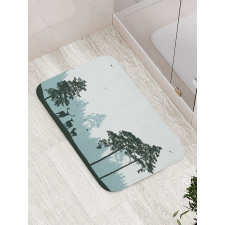 Forest Silhouette Art Bath Mat