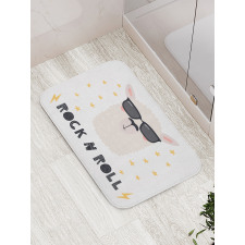 Funny Llama Portrait Bath Mat