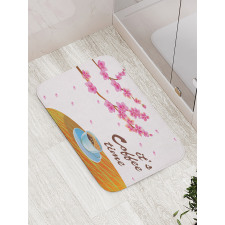 Cherry Blossom and Cup Bath Mat