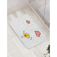 Love Bird Heart Bath Mat