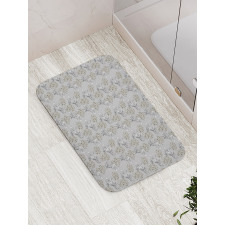 Pastel Nature Tones Flowers Bath Mat