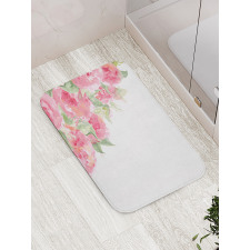 Watercolor Flower Leaves Art Bath Mat