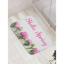 Spring Welcoming Floral Photo Bath Mat