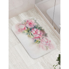 Watercolor Romantic Flowers Bath Mat