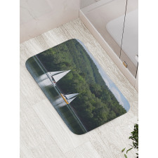 Sailboats on a Lake Bath Mat