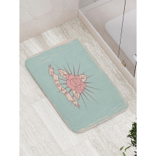 Vintage Rose and Love Bath Mat