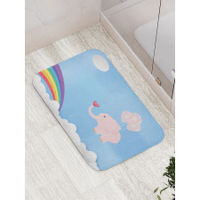 Elephant Rainbow Sky Bath Mat