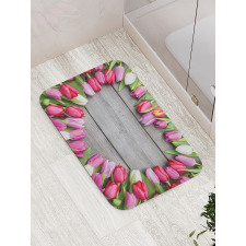 Frame of Fresh Tulips Bath Mat