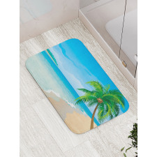 Palm Tree Calm Ocean Bath Mat