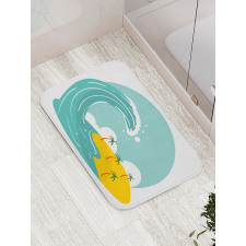 Big Wave and Palms Bath Mat